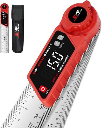 أداة تحديد الزوايا الرقمية 7 بوصة / 200 مم، منقلة منشار ميتري لقياس الزاوية المركبة في بناء الأعمال الخشبية، مسطرة زاوية من S&F STEAD & FAST in Kuwait