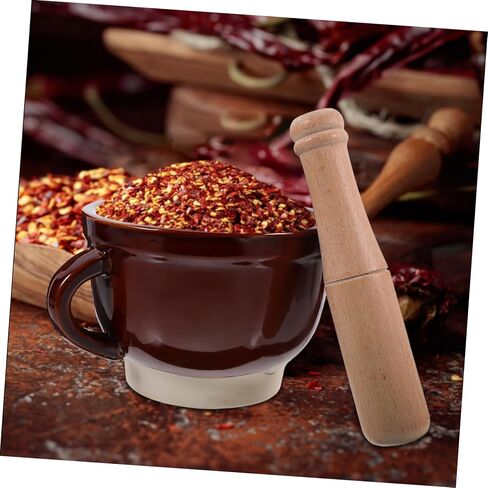 مجموعة واحدة من مطاحن الثوم، مدقة الثوم الخشبية، أدوات المطبخ القوية، تصميم سلس للمدقة، سهل الإمساك والتشغيل in Saudi Arabia