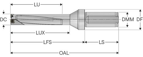 Seco Tools 03080319 مثقاب قابل للفهرسة SD524-1375-550-1500R7-C، قطر القطع 1.375 بوصة، للحفر الدقيق، طول قابل للاستخدام 5.5 بوصة، قطر عرقوب 1.5 بوصة، للحفر الدقيق in Saudi Arabia