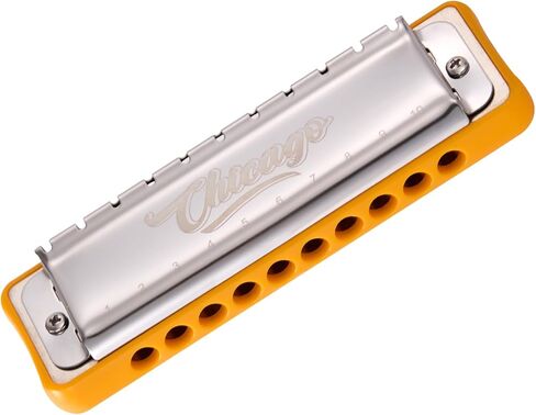 هارمونيكا JDR بلوز مفتاح Bb 10 فتحات 20 نغمة القيثارات أرمونيكا للبالغين والأطفال المحترفين المبتدئين جهاز فم صغير مع حقيبة شيكاغو in Kuwait