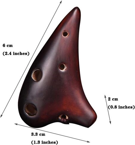 Mini 6-Hole Treble F (SF) الأكرينا الطينية المدخنة، آلة موسيقية وطنية إبداعية على شكل غواصة، زخارف قلادة رائعة، حبل قصير + مواد تعليمية in Kuwait