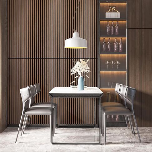 Yun-aeon الجوز 2 حزمة من الألواح الخشبية الصوتية مقاس 47.2 × 23.6 بوصة تصميم ثلاثي الأبعاد مخدد لامتصاص الصوت والجدار والسقف وتقليل الضوضاء والمسرح المنزلي والمكتب والديكور الحديث in Kuwait