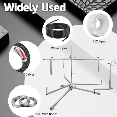 Heavy Duty PEX Pipe Uncoiler, 3/8" to 1" Tubing, Multi Storage Foldable PEX Piping Uncoiler, Maximum Load of 220 Pounds, for Pipes, Radiant Potable Water, Floor Heating Pipes in Saudi Arabia