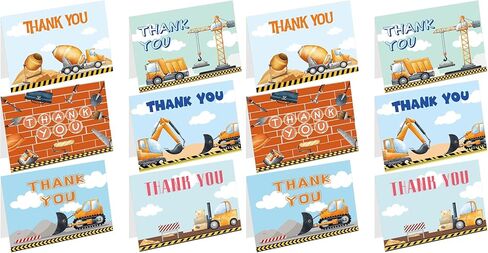Construction Thank You Cards 24 Pack Kids Thank You Notes Greeting Cards with Envelopes Birthday Teacher Gift in Kuwait
