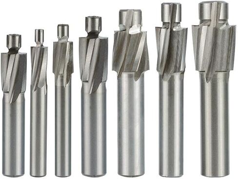 HSS Counterbore End Mill Pilot Slotting Tool Countersink End Mills CNC Router Bit Milling Tool,5pcs Set in Kuwait