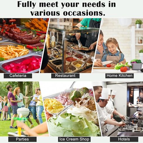 BSTKEY 6 عبوات مقاس 1/6 مقاس 4 بوصة مقلاة فندق عميقة مع أغطية، مقالي طاولة بخار من الفولاذ المقاوم للصدأ، مقلاة طعام معدنية قابلة للتكديس، مقالي طعام تجارية معدنية للمطبخ، مستلزمات حفلات البوفيه in Kuwait