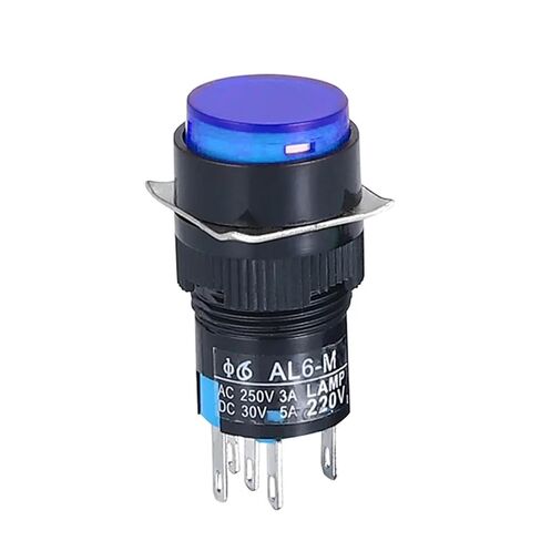 مفتاح زر ضغط قطعة واحدة، اتصال فضي مستدير 16 مم مؤقت وقفل ذاتي 1NO1NC 5V 12V 24V 220V 5 دبابيس طاقة (أحمر، 2NO 2NC_Reset_12V) in Saudi Arabia
