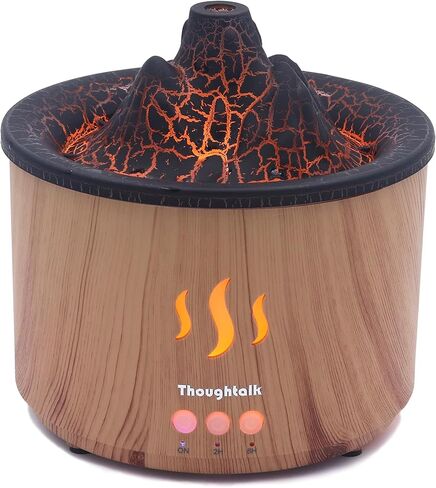 Fire Flame Essential Diffuser, Aromatherapy Oil Diffuser, Fireplace Humidifier, 200ml Cool Mist Ultrasonic Fragrance Aroma Humidifier for Home, Bedroom, Auto-Off, Premium 2 Colors Changing Light. in Saudi Arabia