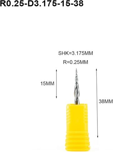 قاطعة طحن من الكربيد 4 R0.25-R1.0 X3.175 (1/8 بوصة) ساق، 2 فلوت طلاء كربيد التنجستن، طواحين نهاية أنف كروية مدببة، طواحين نهاية مستدقة ومستدقة in Kuwait