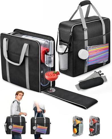 حقيبة حمل آلة Ninja Slushie لـ FS301 وFS300، حقيبة حمل Ninja Slushie ذات فتحة أمامية مع 3 طرق للحمل ووسادة كتف سميكة، حماية ثلاثية الطبقات لصانع المشروبات المجمدة وملحقاتها in Kuwait