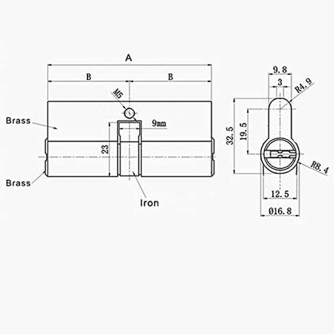 Thumb turn euro cylinder lock,Lock Cylinder Double Open Lock Door Window Security 55 60 70 80 90 100 110 120mm Cylinder Living Room Lock Handle Brass Key Door Barrel Lock ) ( Color :(75(37.5 37.5)) in Saudi Arabia