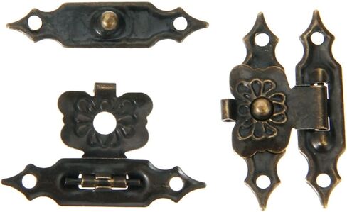 مزلاج قفل حالة المجوهرات زهرة مشبك قفل قفل العتيقة برونزية مربع مزلاج غلق بمشبك المشابك in Kuwait