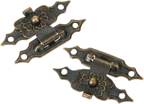 مزلاج قفل حالة المجوهرات زهرة مشبك قفل قفل العتيقة برونزية مربع مزلاج غلق بمشبك المشابك in Kuwait