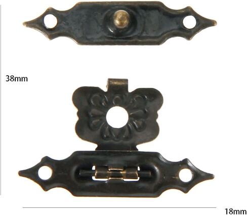 مزلاج قفل حالة المجوهرات زهرة مشبك قفل قفل العتيقة برونزية مربع مزلاج غلق بمشبك المشابك in Kuwait