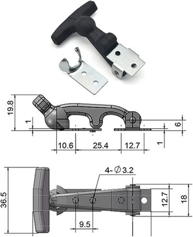 قفل بمزلاج المزالج المجلفنة مشبك حامل زر داخلي هوك المطاط مطاطا مركبة امتصاص الصدمات غطاء المحرك غلق بمشبك in Kuwait