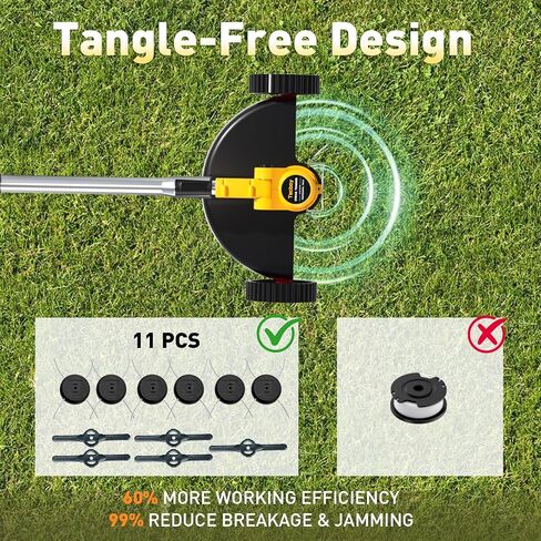 مجموعة كومبو منفاخ الأعشاب وأوراق الشجر اللاسلكية بقوة 20 فولت مع بطاريتين، أدوات تشذيب كهربائية مع 11 قطعة شفرات لبطارية ماكيتا، ماكينة تشذيب العشب، جزازة العشب، أداة تقطيع الفرشاة، أداة حديقة الفناء YellowC in Kuwait