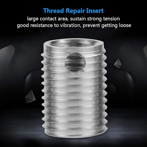 Hilitand 10pcs Self Tapping Thread Inserts, Stainless Steel, M6x1.0 Inner M10x1.25 Outer, 12MM Length, 3 Hole Screw Repair Kit in Saudi Arabia