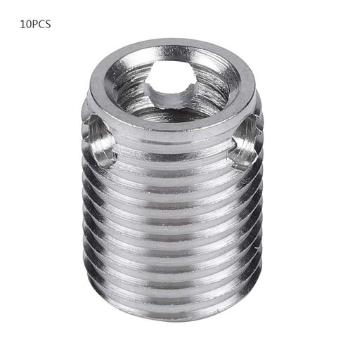 Hilitand 10pcs Self Tapping Thread Inserts, Stainless Steel, M6x1.0 Inner M10x1.25 Outer, 12MM Length, 3 Hole Screw Repair Kit in Saudi Arabia