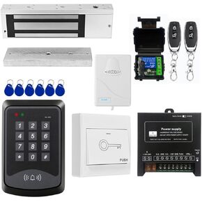 Door Access Control System RFID Keypad 1200lb Electric Magnetic Door Lock Kit with Exit Button