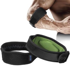 AGPTEK Elbow Brace for Tendonitis and Tennis Elbow 2 Pack, Tennis Golfers Elbow Support Arm Band Pain Relief Elbow Wrap Weightlifting Elbow Strap with Compression Pad for Men & Women