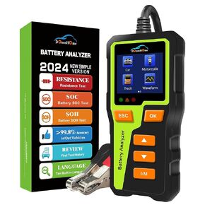DH310 Battery Tester 5-36V 100-2000 CCA Load Tester Car Battery Tester AGM Lithium Gel Car Alternator Tester Digital Car Battery Analyzer Charging Crank System Tester for Most Batteries