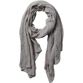 Summer Cotton Blend Crinkle Lightweight Soft Long Scarf Shawl Wrap 65 × 30 inch