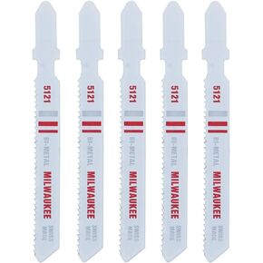 Milwaukee 48-42-5121 3-Inch, 18 Teeth per Inch, Bi-Metal Jig Saw Blades, 5-Pack