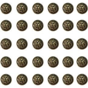 30Pcs Bronze Decorative Buckle Mini Screw Conchos for Leather Western Saddle Button Accessories for DIY Leather Goods Accessories