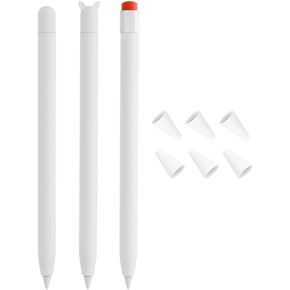 3 Pack Pencil Case for Apple Pencil 1st Generation,Soft Silicone Skin Sleeve with with 6 Tip Cover,Ergonomic Design,Compatible with iPad Pro 9.7"/10.5"/12.9",Purple
