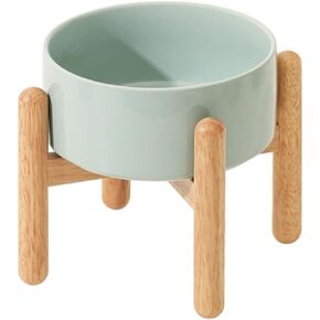 Dog Bowls Elevated Cat Bowls: Ceramic Dog Bowls Cat Bowls for Indoor Small Medium Sized Dog Raised Dog Bowls Large Breed Travel Dog Bowls Dog Water Bowl (Beige+Deep Green, M)