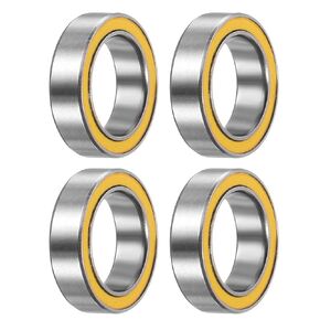 uxcell 6706-2RS Deep Groove Ball Bearing,4pcs 30 x 37 x 4mm Z2 Double Rubber Sealed Chrome Steel Bearings,Black