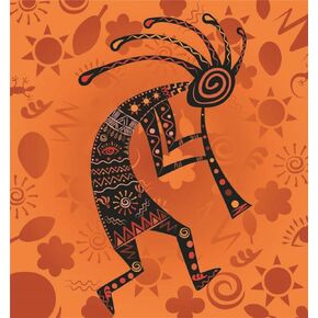 Xiyuekissu DIY 5D الماس الفن جنوب غرب Kokopelli الأمريكيين الأصليين العرقية القبلية خمر هندسية الرجعية الأزتيك Kokopelli شخصية على الجرونج لتزيين جدار المنزل 12 × 16 بوصة ... in Kuwait