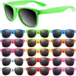 MIAHART Kids Sunglasses Party Favors Neon Color Sunglasses Bulk for Outdoor Beach Wedding Party Kids Birthday Party Supplies