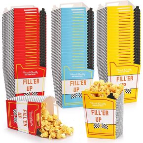 60 Pcs Race Car Fuel Can Popcorn Boxes for Party, Popcorn Bucket, Popcorn Containers for Movie Night, Two Fast Birthday Decor, Race Car Birthday Party Decorations