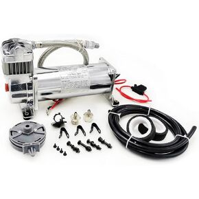 On Board Heavy Duty Air Horn Compressor 200psi. Fits All 12V Vehicles Universal Replacement for Car/Truck/Pick-up/Jeep/Train Horn/Suspension/Bag kit System YK-C304AB