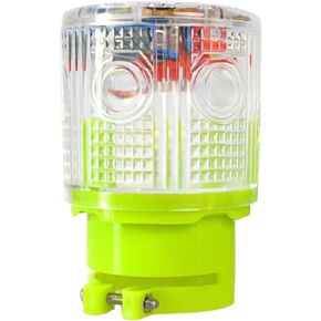 Solar Strobe Warning Light,Super Bright Solar Powered Emergency Strobe Warning Light Flashing Barricade Safety Road Construction Traffic Flicker Beacon Lamp IP48 Waterproof (Yellow)