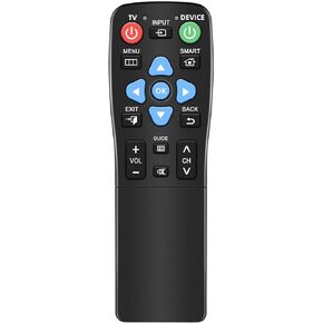 Senior-Universal Remote Control with Big Buttons - 2-Device Switching, 4-in-1, Easy Operation, and Learning Functionality.TV DVD/VCR/DVB Streaming Box/Soundbar