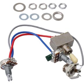 BQLZR Guitar Prewired Wiring Harness 3 Way Toggle Switch, Humbucker Wiring Harness 1V1T 500K Pots for Electric Guitar, Increased Sustain,Tightness and Clarity.