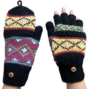 إيلا سوسمان متماسكة اليد الألبكة للتحويل القفاز بدون أصابع غطاء الوجه نمط جزيرة عادلة مبطنة بالصوف in Kuwait