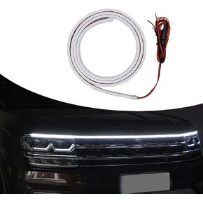1 PC Car Daytime Running Light Strips, 70In Car Hood Strip Light, Universal Dynamic Scan Start Up Hoodbeam Kit, for Cars, SUVs, Trucks (White)