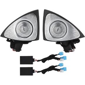 Acouto Car Rotating Tweeter 7 Color 3D Door Tweeters for Car Audio with LED Ambient Lighting Replacement for Benz S‑Class W222 2014‑2017
