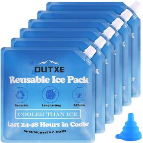 OUTXE Long Lasting Ice Packs for Coolers Reusable Cold Freezer Packs for Lunch Boxes, Lunch Bags