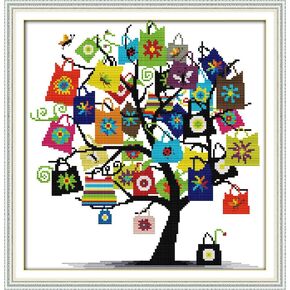 Qeerysew Cross Stitch Kits Stamped Full Range of Embroidery Starter Kits for Beginners DIY- Printed kit Nectar and Insects(Printed) 11CT19.3x16.5inches
