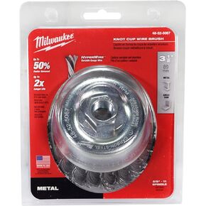 Milwaukee 48-52-5067 3-1/2" Knot Wire Cup Brush - Carbon Steel 2 Pack