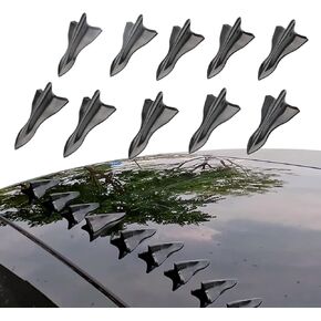 10 Pack Diffuser, Shark Fin Spoiler Diffuser, EVO Style Shark Fin Antenna, Rear Roof Spoiler, Car Roof Modification, Antenna Fashion Decoration (Black)