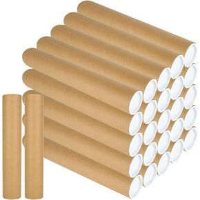 LANIAKEA 16PCS Kraft Poster Tubes 2 x 16 inch Mailing Tubes, Recyclable Shipping Tubes for Transporting, Storage
