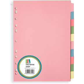[5 Pack] Binder Dividers with Tabs A4 10 Part | DIviders for 3 Ring Binder | Perfect for Organizing Pages in 3 Ring Binder Dividers with tabs, Each Set Includes Tab Dividers - The Paper Shop