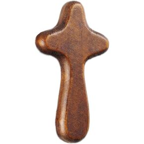 UAIAGM Palm Cross To Hold In Your Hand,Hand Held Olive Wood Clinging Cross Small Wooden Cross for Comfort and Prayer 4 Inch Caring Cross Jesus Cross Clinging Cross Gift for Prayer
