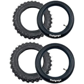 مجموعة إطارات الطرق الوعرة والأنبوب الداخلي مقاس 2.5-10 بوصة - معظم إطارات الدراجة الترابية 49cc، 50cc، 70cc (2.5-10")، مجموعة من 2 in Kuwait