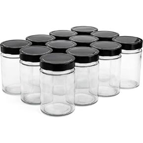 Dicunoy 12 Pack Glass Candle Jars with Lids, 17 oz Large Candle Containers for Candle Making, Thick Cylinder Empty Votive Candle Holders, Mason Storage Containers for Dry Food, Powder